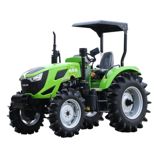 Fabricant de machines agricoles en Chine 4WD 80HP 90HP 100HP 110HP 12HP 130HP Tracteur agricole à roues bon marché avec chargeur frontal et pelle rétrocaveuse